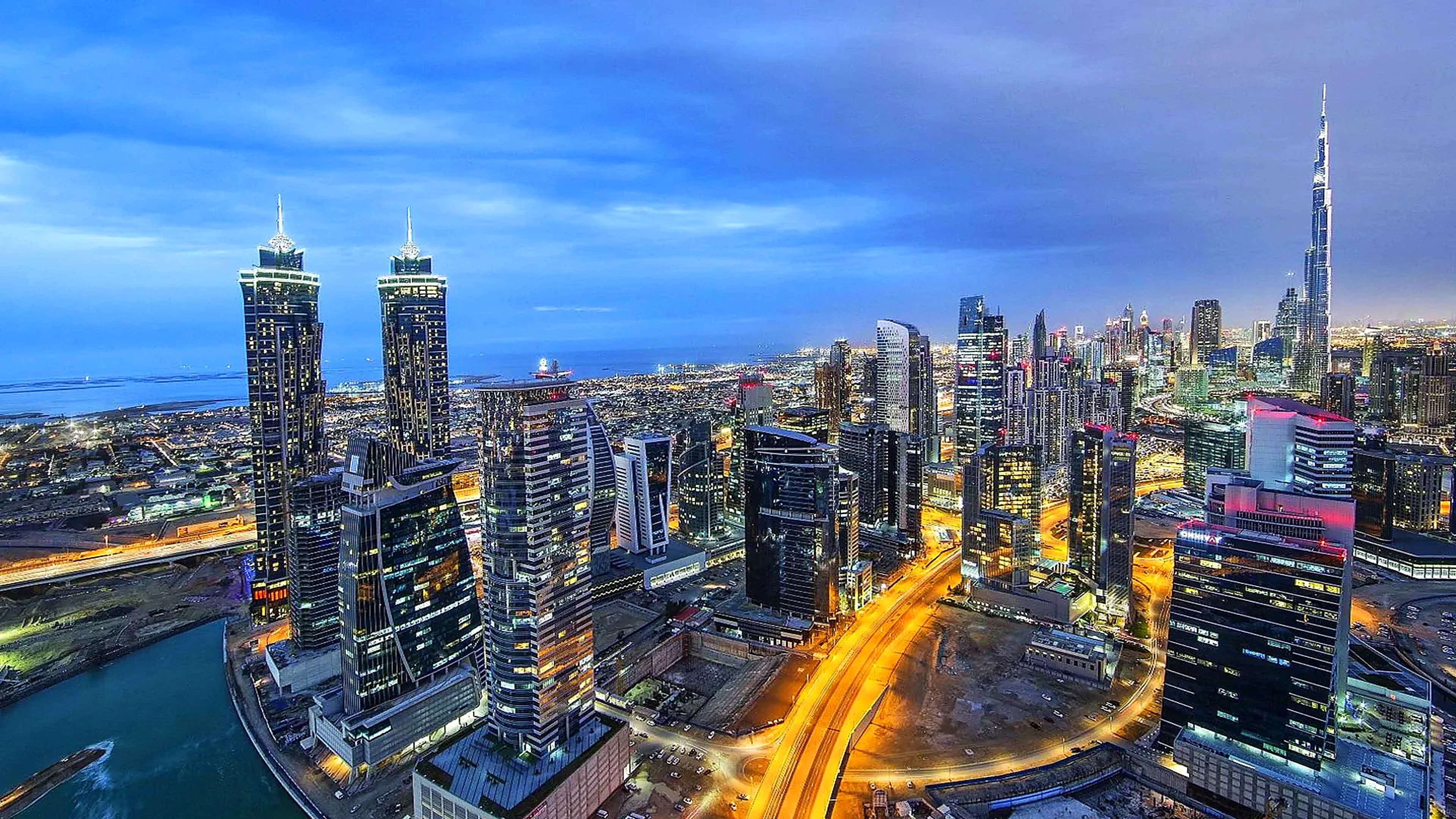 Dubai’s residential skyline at dusk